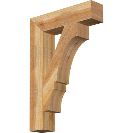 Ekena Millwork Balboa Block Rough Sawn Bracket, Western Red Cedar, 4"W x 18"D x 26"H BKT04X18X26BOA05RWR
